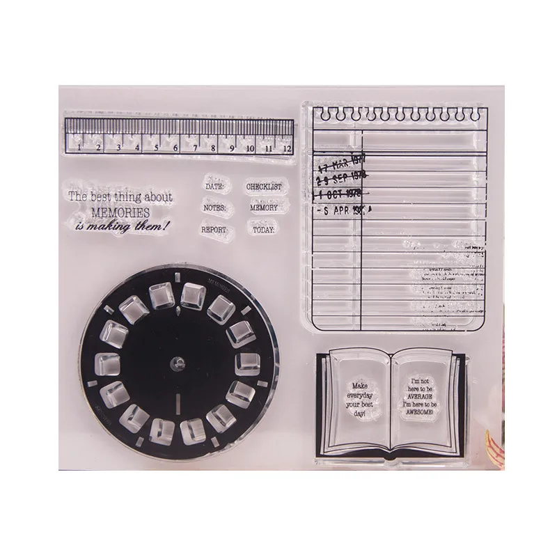 1 упаковка старинные часы линейка блокнот прозрачные резиновые штампы для изготовление скрапбукинга Рождество День рождения марки
