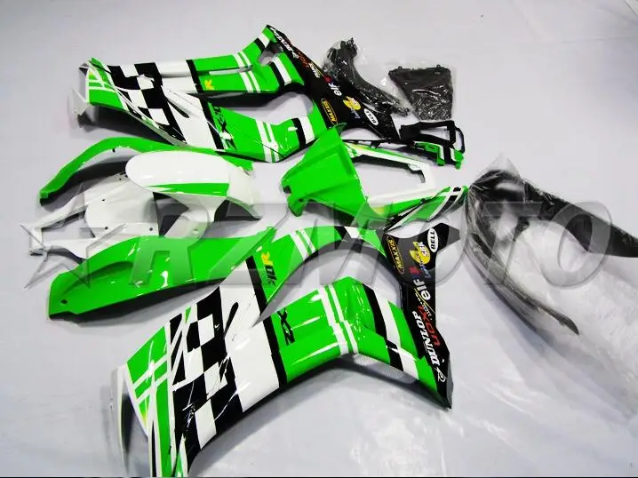 Литьевая форма) ABS обтекатель комплект подходит для Kawasaki Ninja ZX-10R ZX10R 2011- 11 12 13 14 15 обтекатели комплект зеленый белый