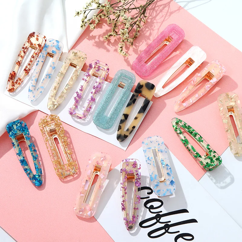 

1PC Vintage Women Acetic Acid Hair Clips pearl Hairpins Acrylic Barrettes Girls Hairgrips Hair Accessories Jewelry