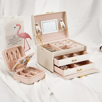 

Casegrace Hot Jewelry Tools Box for Earrings Rings Storage Organizer Jewelry and Cosmetics Beauty Case with 2 Drawers 3 Layers