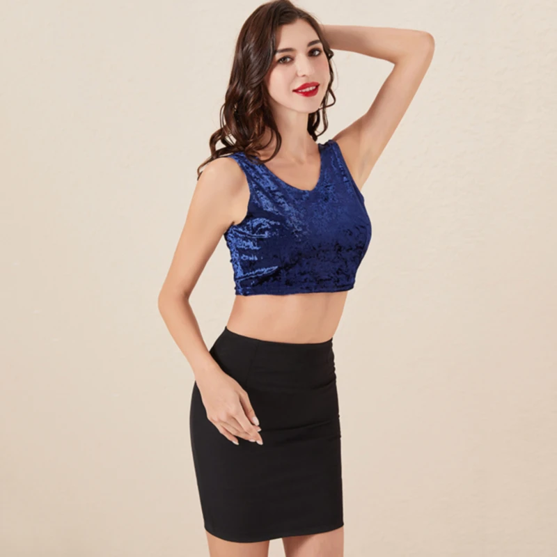 Летний сексуальный топ-майка с v-образным вырезом Женский Золотой бархатный