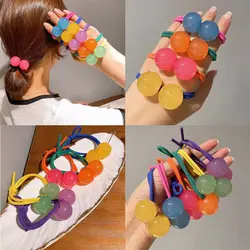 New Cute Jelly Elastic Crystal Ball Geometric Hair Bands Colorful Hair Ties