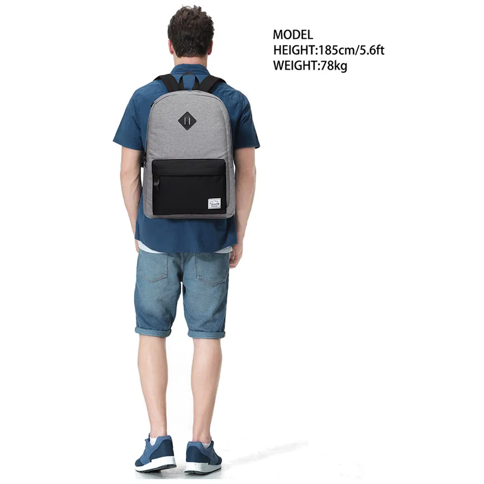 Рюкзак vasky мужской серый Повседневный 15 дюймов для ноутбука|laptop backpacks college|backpack