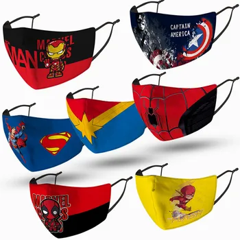 

Marvel Captain America SpiderMan Children Cosplay Masks Iron Man Superman Hulk Adjustable Face Dust-proof Sports Mask