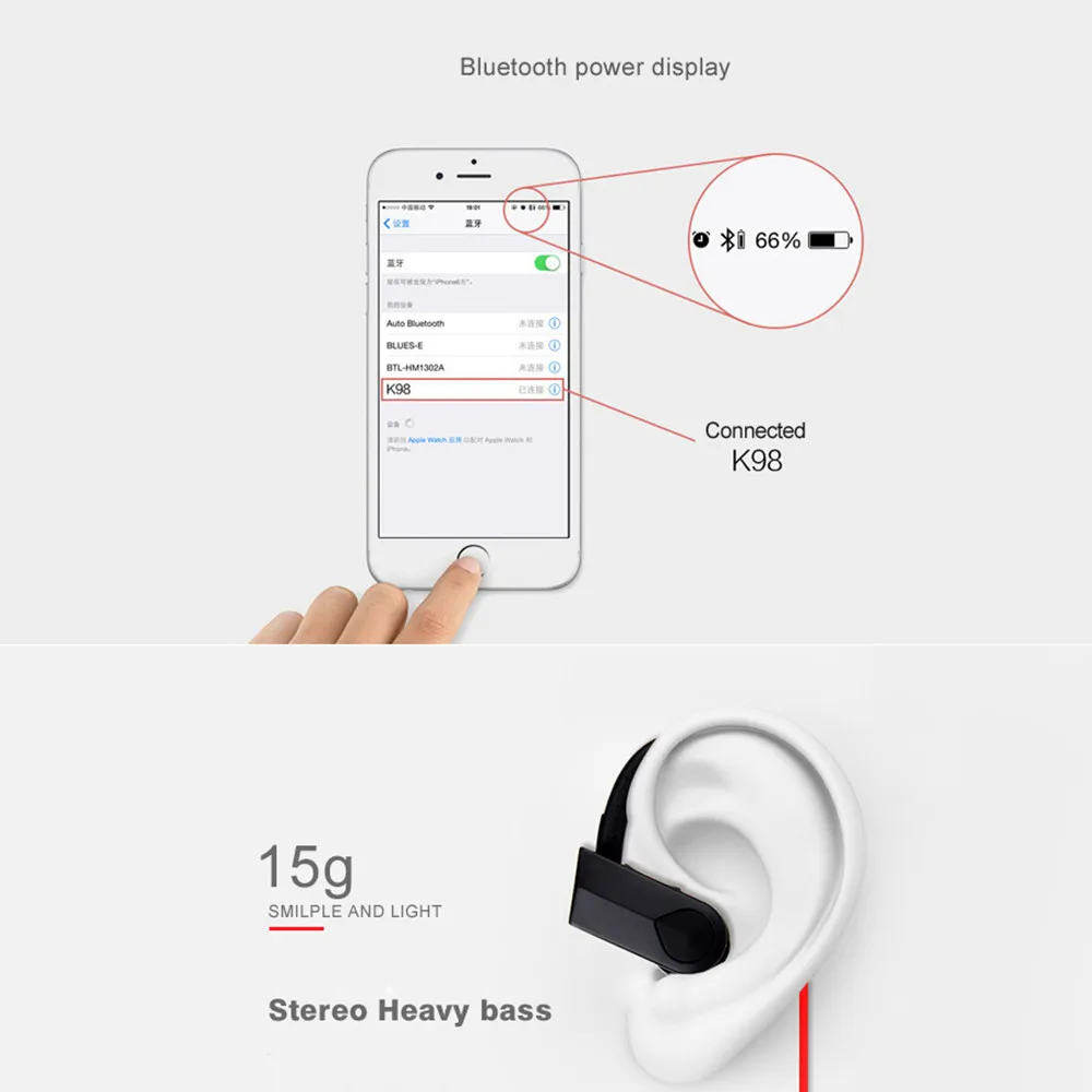 Спортивные Bluetooth наушники, беспроводные наушники, Bluetooth гарнитура, водонепроницаемый шумоподавитель с микрофоном для телефонов android ios