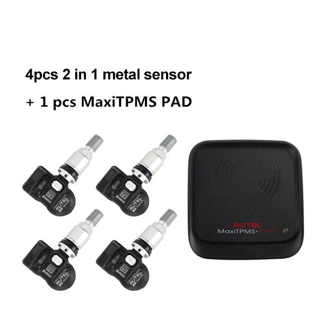 pad 4pcs 2in1 metal Autel TPMS MX-Sensor 2 in 1 Sensor 433MHz 315MHz Programmer Universal TPMS Sensor Pressure Tester Programming MaxiTPMS TS601 - Цвет: pad 4pcs 2in1 metal