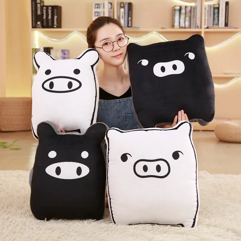 35 см/40 см милая черно белая подушка в форме поросенка мультяшная виде Kawaii Baby Doll