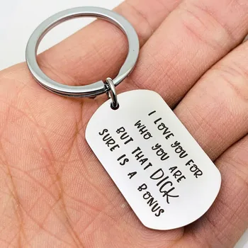 

Oeinin Key Chain Man I Love You for Who You Are Keychain Bag Lovers Letter Color Keyring Stainless Pendant Personalized Llaveros