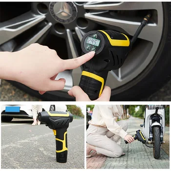 

120W Wireless Car Air Compressor Handheld USB Rechargeable Tire Inflator Digital Inflatable Pump Pressure Gauge Car Accessories