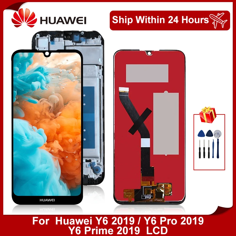 ЖК дисплей 6 09 дюйма для Huawei Y6 2019 Pro prime сенсорный экран с дигитайзером и рамкой