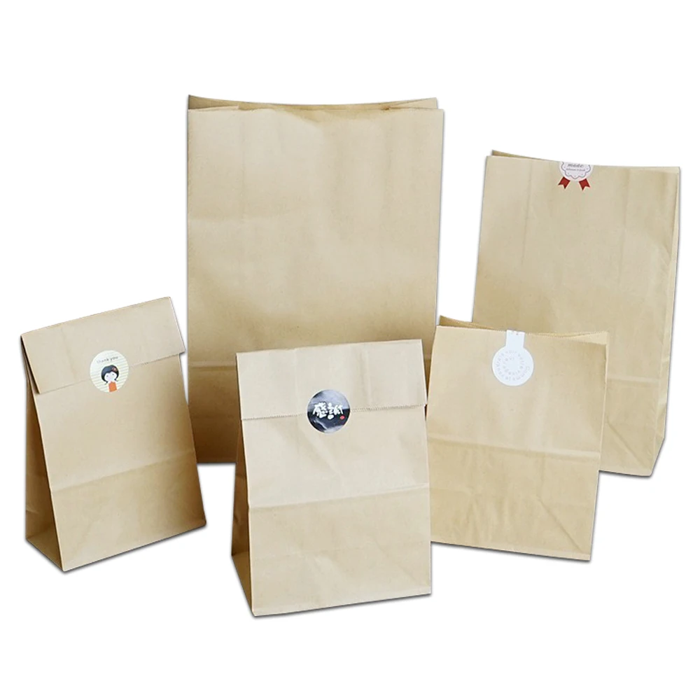 

50Pcs/ Lot 18*11*32cm Open Top Retro Craft Paper Bag For Sandwich Pack 7.08"x4.33"x12.59" Doypack Kraft Paper Storage Pocket