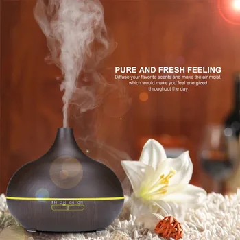 

550ML Remote Control Ultrasonic Air Humidifier Essential Oil Diffuser Aroma Lamp Aromatherapy Electric Aroma Diffuser Mist Maker