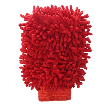 

Car Vehicle Cleaning Red Microfiber Chenille Mitten Glove Brush Cleaner
