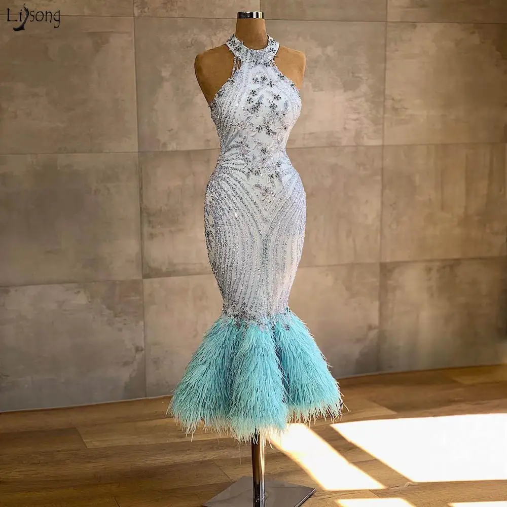 Aso Ebi роскошное вечернее платье русалки, бисероплетение, кружево, длина до середины икры, платья для выпускного вечера, сексуальное вечернее платье с открытой спиной в арабском стиле