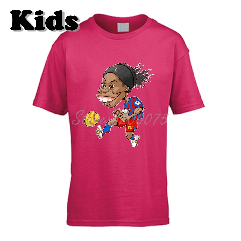 Детская футболка с героями мультфильмов Ronaldinho 10 Ronaldo De Assis Moreira, Бразилия, Барселона, легенда комиксов, одежда, футболки для мальчиков и девочек W19032912 - Цвет: 15