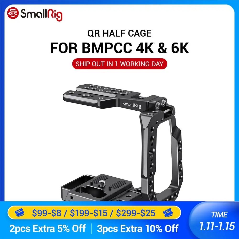 SmallRig BMPCC 4K БЫСТРОРАЗЪЕМНАЯ клетка для камеры половинная карманного кинотеатра
