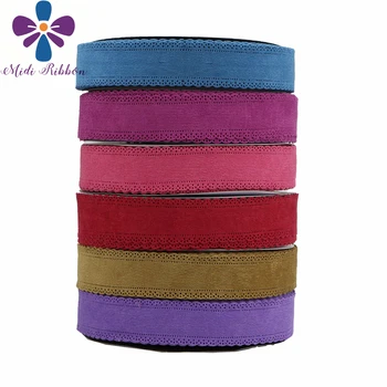 

1-1/2"38mm Flower Hollow Corduroy Ribbon With Stamped Lace Solid Color DIY Hair Bowknots Red Blue 50yards/roll