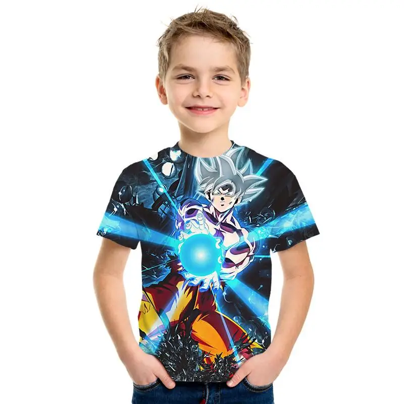 Goku/Vegeta patrn Dragon Ball animacin patrn nios camiseta impresin 3D nios camiseta hombres/nias moda camiseta