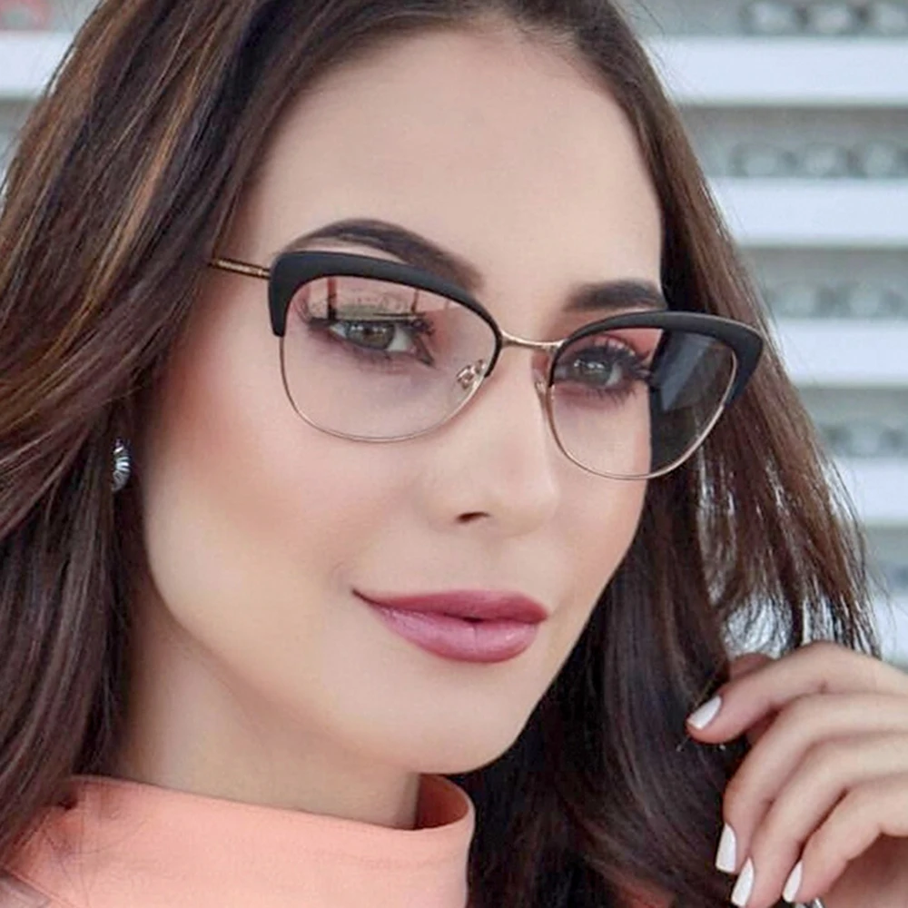 

Belmon Cat Eye Spectacle Frame Women Eyeglasses Computer Prescription Optical For Female Eyewear Clear Lens Glasses Frame 95508