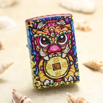 

Genuine Zippo oil lighter copper windproof brave troops carving cigarette Kerosene lighters Gift With anti-counterfeiting code