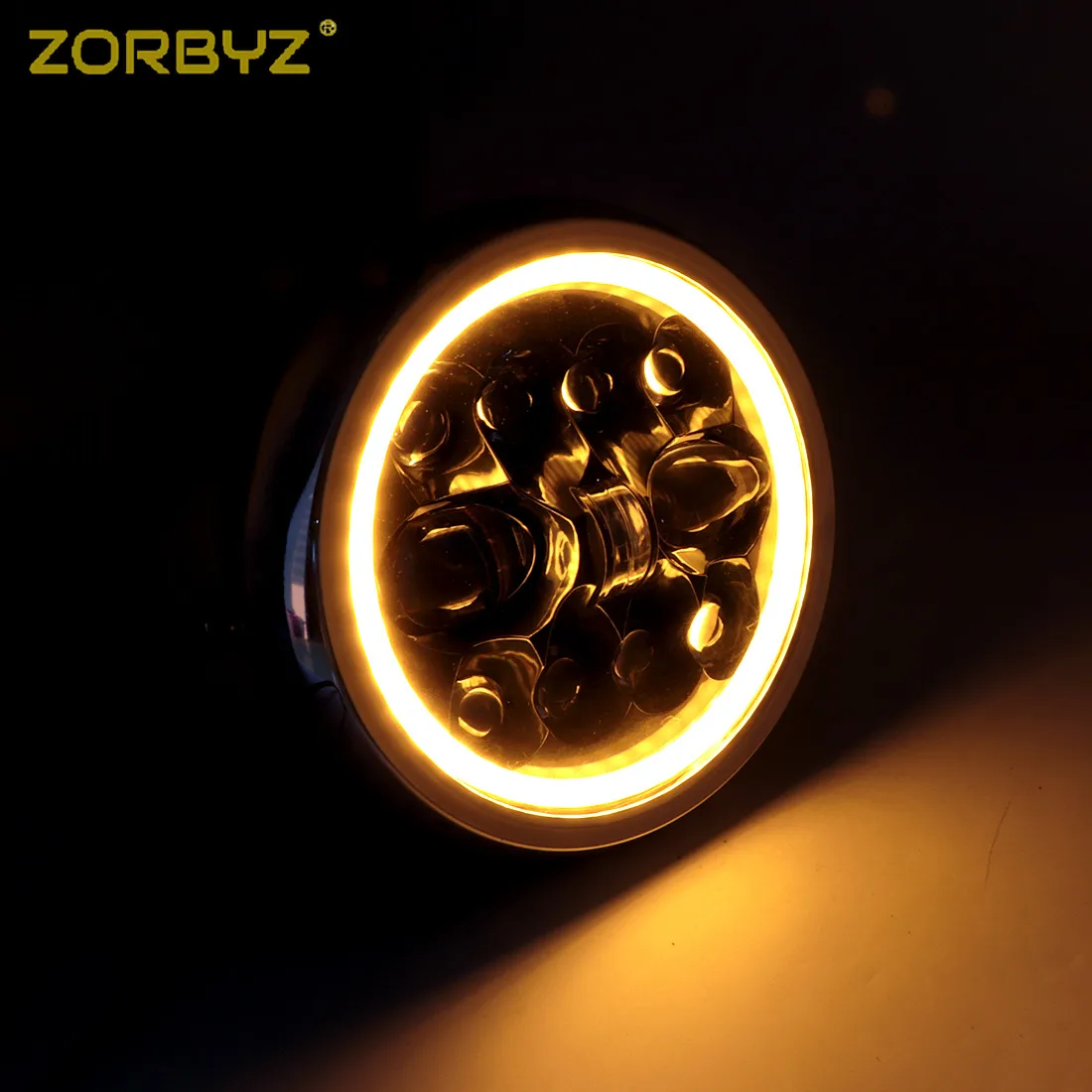 ZORBYZ " аксессуары для мотоциклов Хромированный Светодиодный фонарь для передней фары для Harley Yamaha Honda Triumph Cruisers Choppers