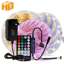 Светодиодная лента RGB/RGBW/RGB+ CCT/двойной белый светодиодный гибкий светильник 5050 5 м 300 светодиодный s+ RF пульт дистанционного управления+ адаптер питания DC12V