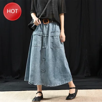 

skirt vintage buckle denim skirt printing female skirt with belt 96060 lpp 2701