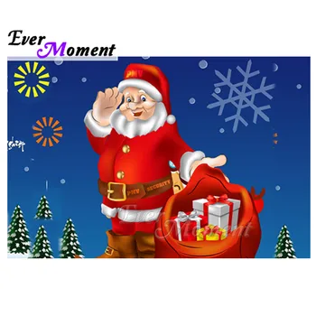 

Ever Moment Diamond Painting Picture Of Rhinestone Christmas Santa Claus Snow Full Square Drill Diamond Embroidery S2F2398