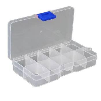 

1pc Useful 5 Colors 10 Grids Adjustable Jewelry Tool Box Beads Pills Organizer Nail Art Tip Storage Box Case hard Plastic