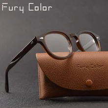 Круглые ацетатные очки в винтажном ретро стиле с изображением Джони Депп, Прозрачная Оптическая оправа для близорукости, очки для мужчин и женщин, оптическая оправа по рецепту