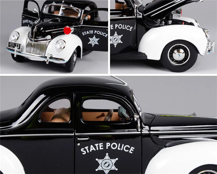High quality 1:18 Ford 1939 State Police alloy model,simulated die-cast car model,beautifully collected gifts,free shipping
