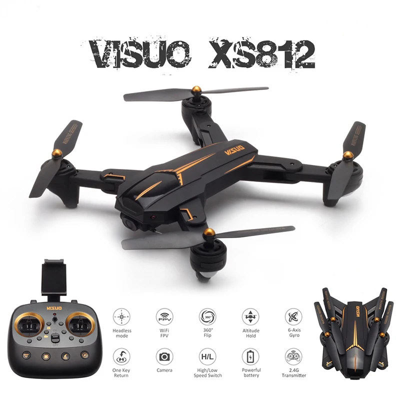 

VISUO XS812 GPS Drone With 4K HD Camera 5G WIFI FPV Altitude Hold One Key Return RC Drone Quadcopter Helicopter VS E520S SG906