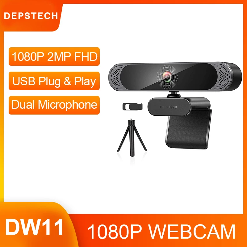 HD Webcam Tripod Microphone Web-Camera 1080P Video Live-Broadcast with USB Plug And Play