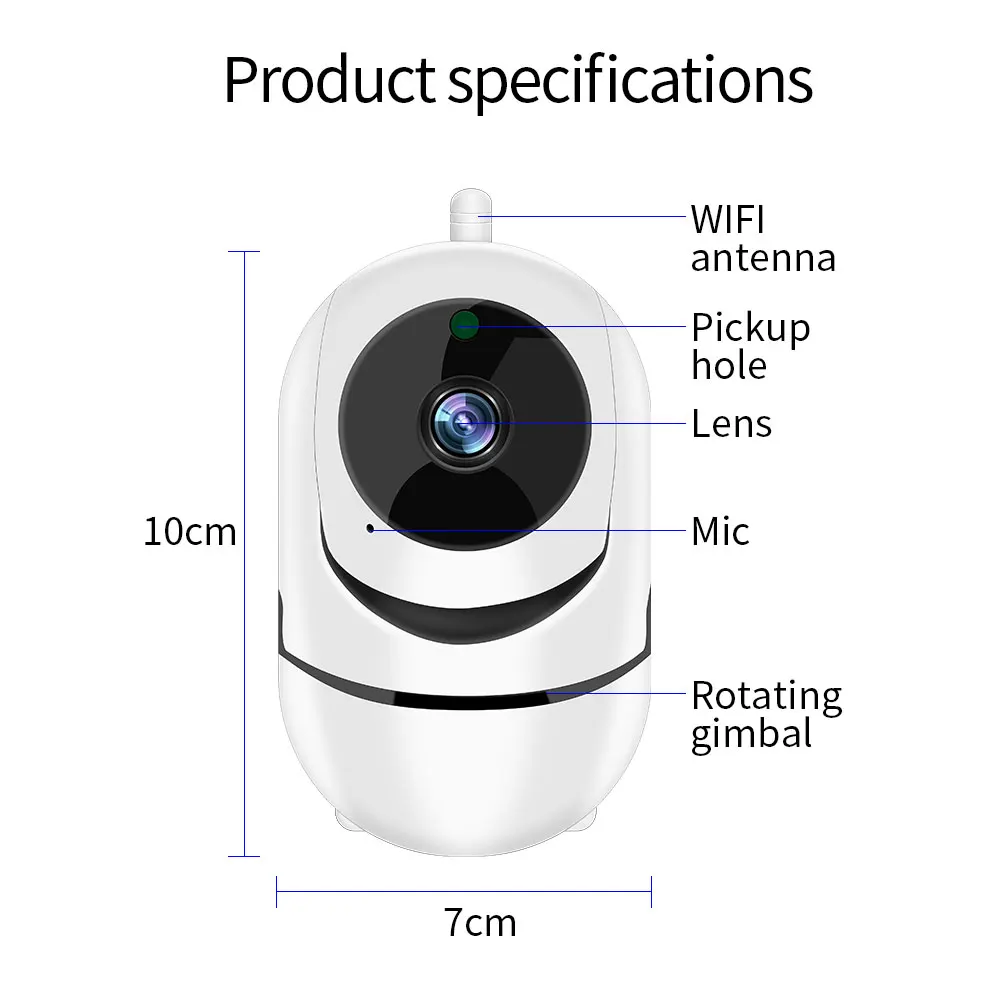 HD 1080P 2MP беспроводная Wifi IP домашняя охранная облачная CCTV сетевая камера ночного видения с автоматическим отслеживанием двухсторонняя аудио камера