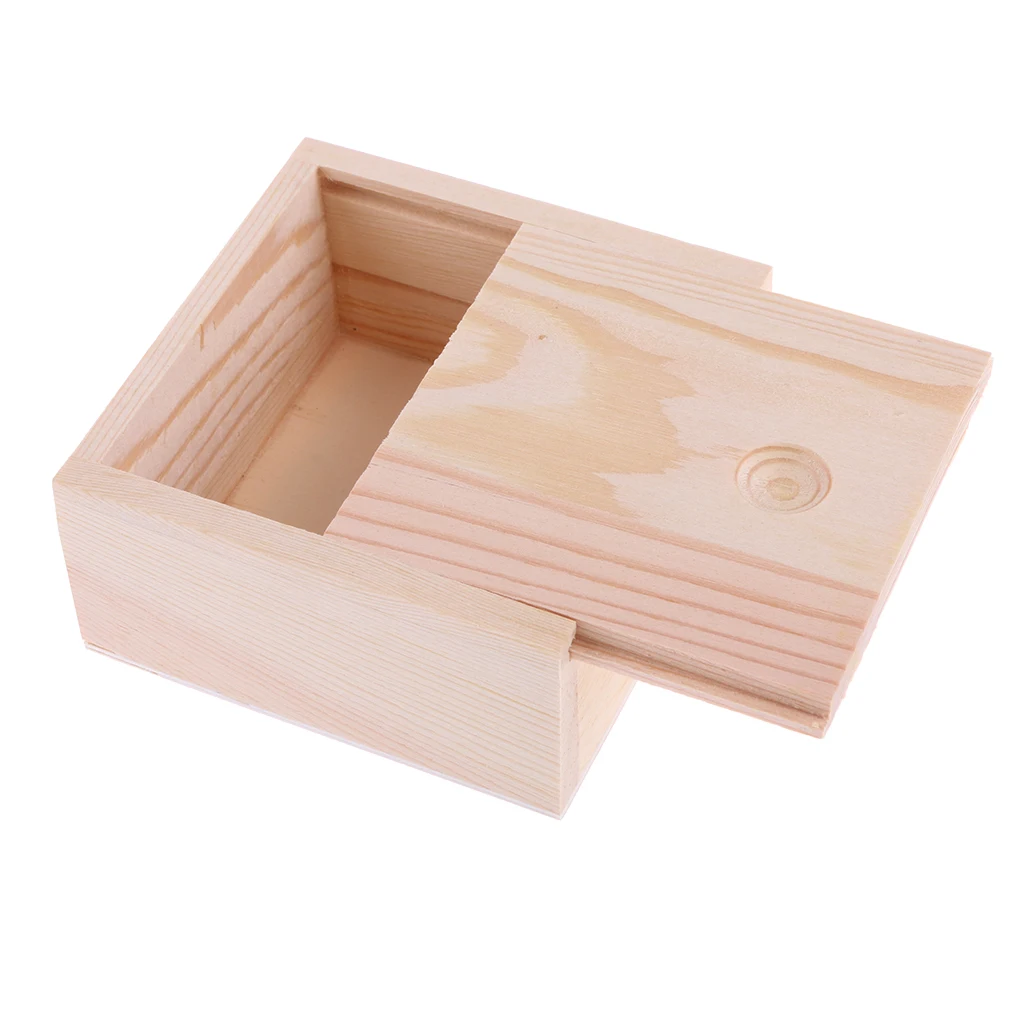 Small Wooden Box with Sliding Lid / Pendrive Memory Stick Disk Data Storage  Box