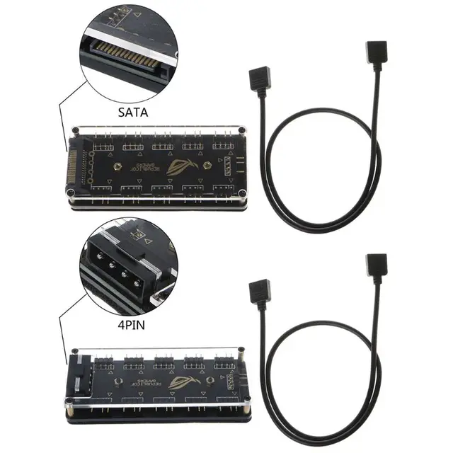 Câble / Hub ARGB 5V 3 Broches Pour ASUS AURA SYNC - Splitter RGBW Avec SATA