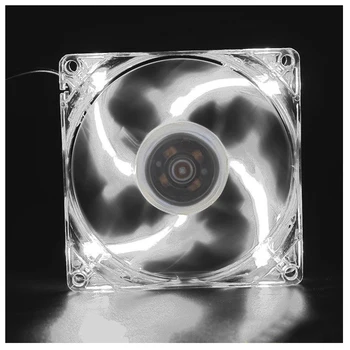 

NEW 120mm LED DC 12V 3Pin Noiseless PC Computer Case Cooling Cooler Fan 1300RPM(white)