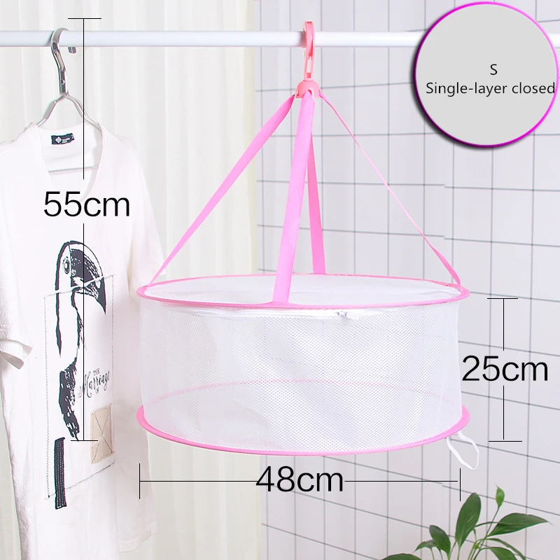 Clothes Basket Double-Layer Enclosed Cnet Foldable Drying Rack Sweater Underwear Anti-Deformation Strong Durable Clothes Basket 6
