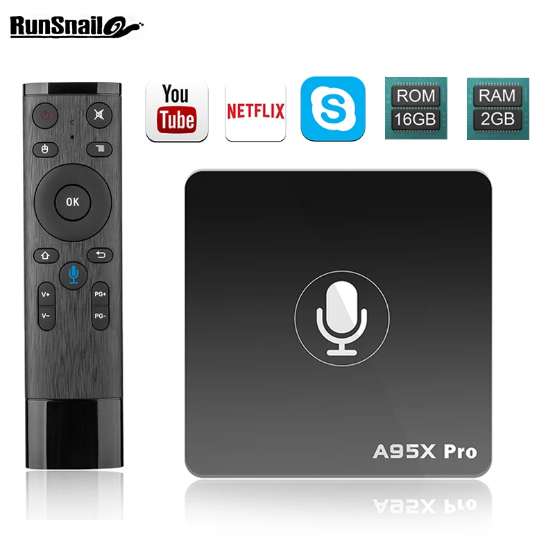 

A95X-PRO Google TV Box Voice Remote Control 2GB 16GB Android 7.1 Amlogic S905W TVBox WiFi Media Player tvbox Set Top box a95xpro