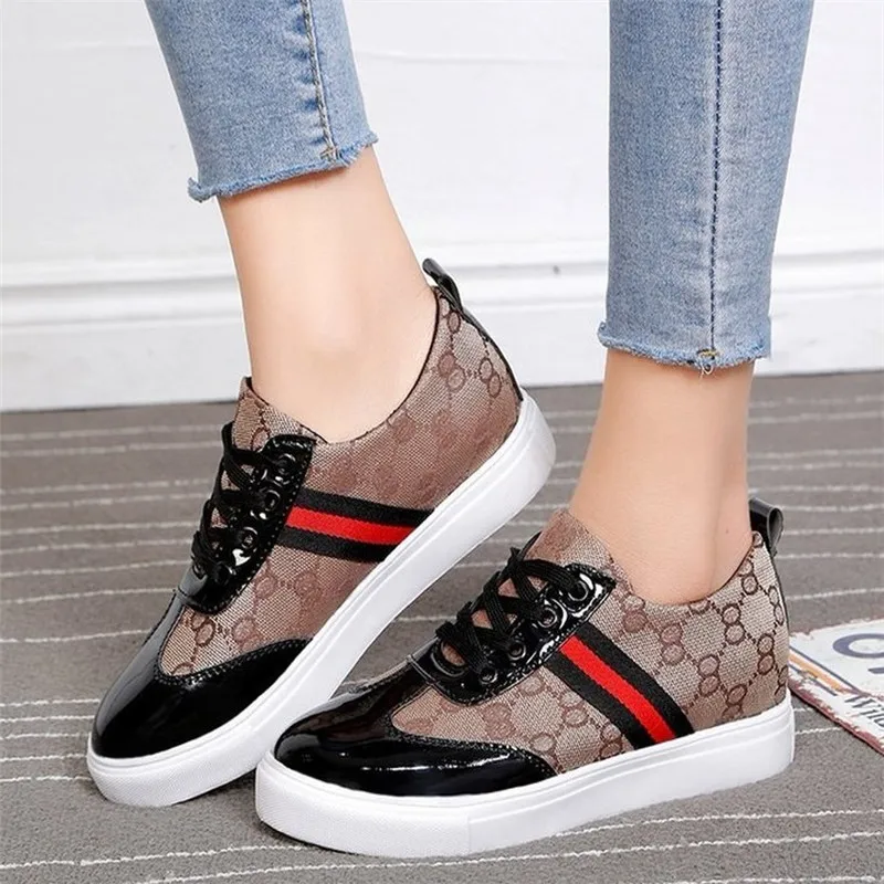 

Women Sneakers Fashion Breathble Vulcanized Shoes Pu leather Platform Lace up Casual White Tenis Feminino Zapatos De Mujer