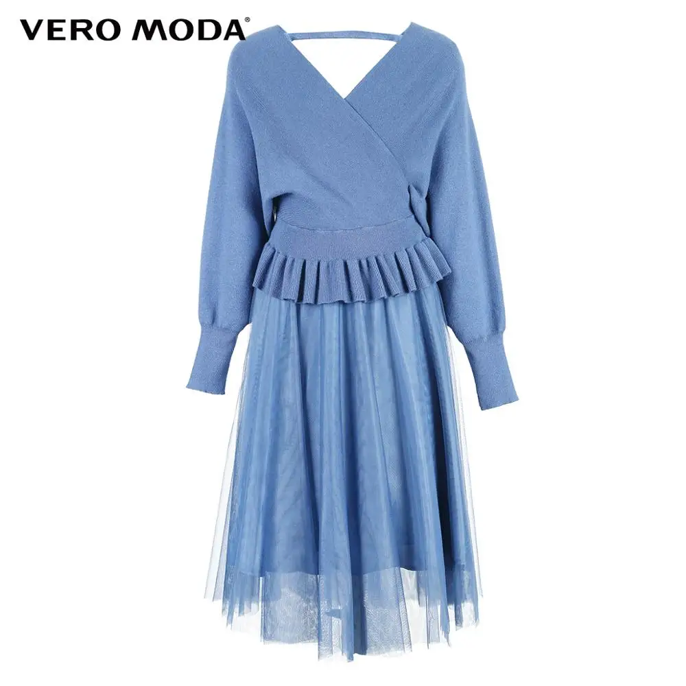Женское прозрачное трикотажное платье с v-образным вырезом Vero Moda | 31917D518