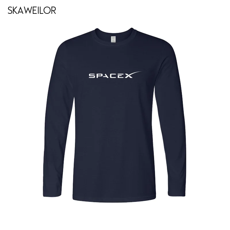 Spacex Elon Musk Engineer, черная футболка, весна, футболка с длинным рукавом, хлопок, с принтом, круглый вырез, футболка, высокое качество