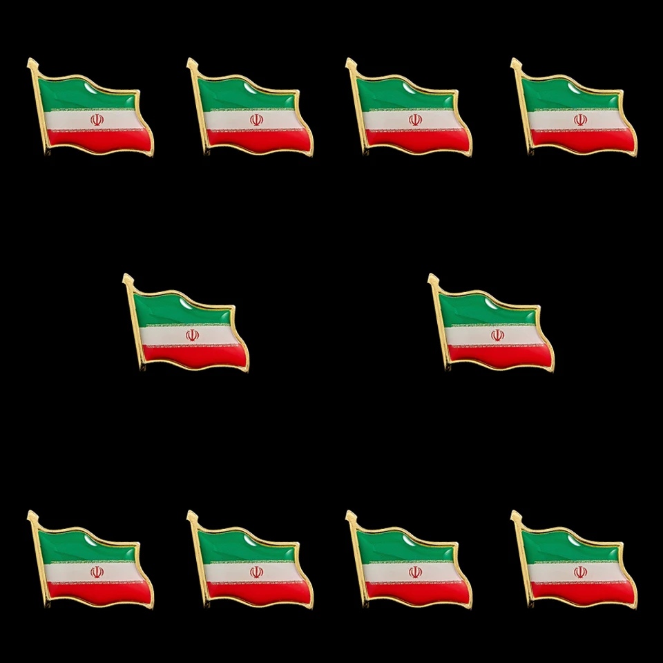 10 шт. коллекционные булавки для лацкана с флагом Ирана Исламской Республики Allah