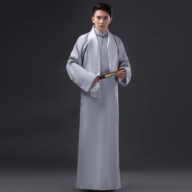 Details about   Ancient Chinese Men's Mandarin Robe Long Gown Ip Man Cosplay Costume Stage Dress 