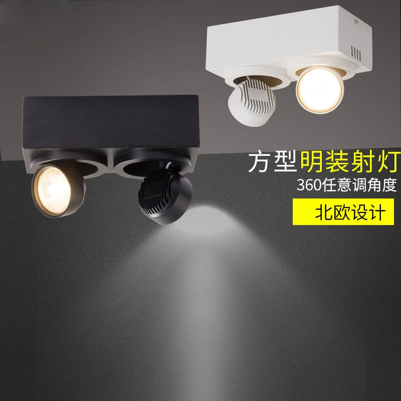

Double Row 2x7w Surface Mounted Square Grill Recessed Lights Ac85-265v Ceiling Spot Lamps For Restaurant LED Downlight Lamp