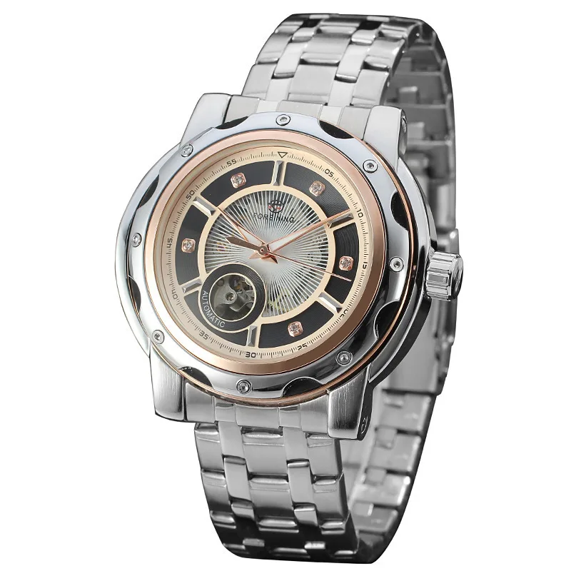 

Hot Selling Forsining Europe And America Fashion And Personality Hollow out Automatic Analog Watch Men's Clean Steel Watch Strap