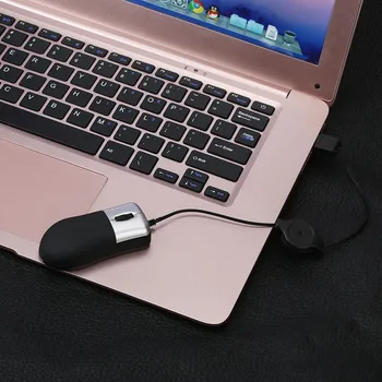 

Mini Retractable USB Optical Scroll Wheel Wired Mouse For Laptop Notebook PC Tiny For Windows For Mac 1600dpi #20