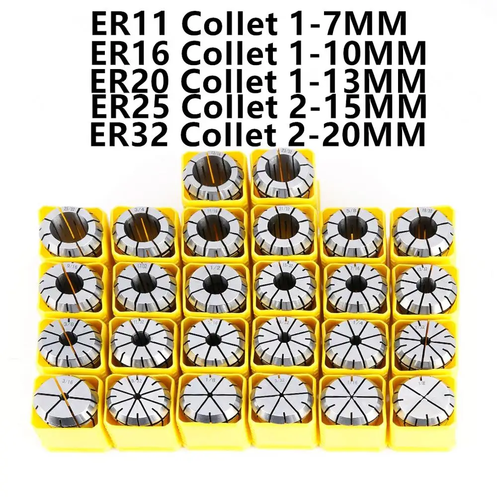 US $32.00 Er8 Er11 Er16 Er20 Er32 Er40 Chuck Collet Set Spring Collet 0008 Accuracy For Cnc Lathe Tools Engraving Machine Lathe Tool