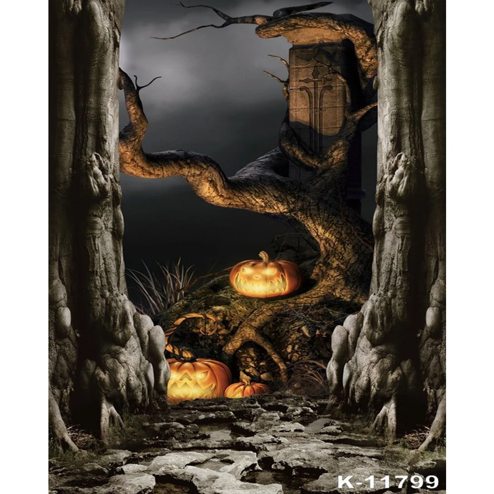 

Mysterious Road Photography Backdrops Ancient Forest Halloween Backdrop Vinyl Cloth Customize Backgrounds for Photo Studio