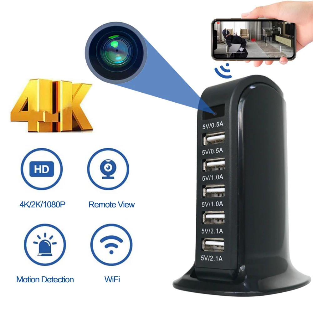2020 New Design Action Camera 4K 1080P Mini Cam USB Wall Charger Wireless Security Home Camcorder | Безопасность и защита